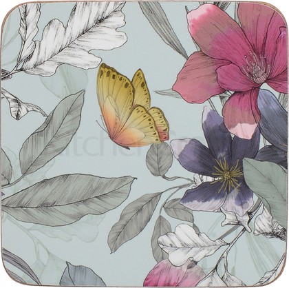 Подставки под чашку Creative Tops Butterfly Floral 10.5x10.5, 6шт, пробка C000298