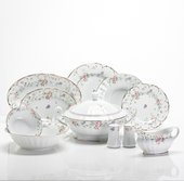Сервиз столовый Сакура 6/26 Porcelaine Czech Gold Hands LUISA027GJ/26