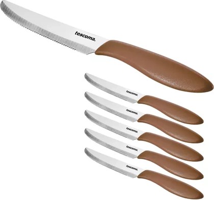 Нож столовый Tescoma Presto 12см, 6шт, коричневый 863054.35