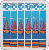 Набор подставок под кружки Queens Паруса, пробка, 10x10см, 4шт DEEH00111