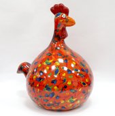 Копилка Pomme-Pidou Курица Big Marie красная с птичками 148-00125/3