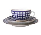 Сервиз чайный ИФЗ Тюльпан Кобальтовая клетка, 20 предметов, фарфор 81.15116.01.1
