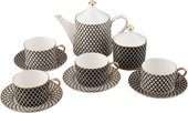Сервиз чайный ИФЗ Идиллия, Неро, 10 предметов, 4 персоны, костяной фарфор 81.32140.00.1