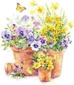 Салфетки Анютины глазки в горшке, 33x33, 20шт Paw SDL076600