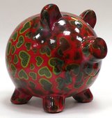 Копилка Свинья PEGGY розовая с сердечками Pomme-Pidou 148-00025/2
