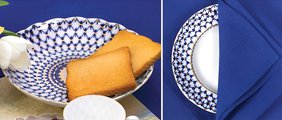 Сухарница ИФЗ Тюльпан, Кобальтовая сетка, 21,5см, фарфор 80.00236.00.1