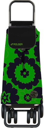 Сумка-тележка Rolser Flor, поворотные колёса, складная, зелено-чёрная PAC044verde/negro