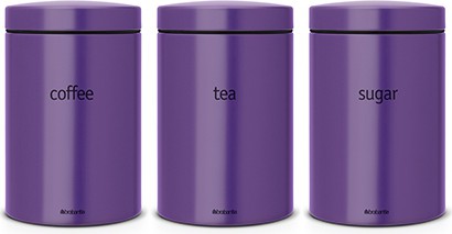 Банки для хранения продуктов Brabantia 1.4л для кофе, чая и сахара, фиолетовый, 3шт 484186