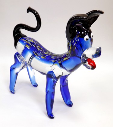 Фигурка стеклянная Top Art Studio Голубой щенок, 26см ZB2274-TA