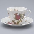 Чашка с блюдцем ИФЗ Лучистая, Гранаты, 235мл, фарфор 81.32196.00.1