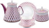 Сервиз чайный ИФЗ Молодежная Сетка-Блюз 2, 6 персон, 20 предметов, фарфор 81.24872.00.1