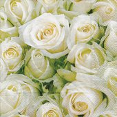 Салфетки для декупажа Paper+Design Белые розы, 33x33см, 20шт 21454