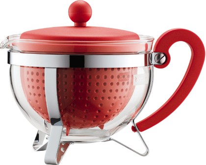 Чайник заварочный сито-фильтр, красный, 1.0л Bodum Chambord 1975-294