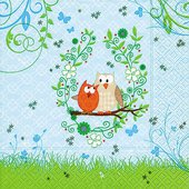 Салфетки коктейль Cовы весной, 25x25см, 3 слоя, 20шт Paper+Design CN0809