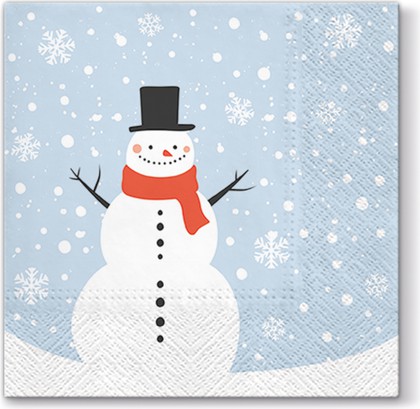 Салфетки для декупажа Paw Счастливый снеговик, 33x33см, 20шт. TL827000