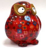 Копилка Сова ERROL красная в цветочек Pomme-Pidou 148-00037/3