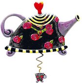 Настенные часы "Чайник с розами", 17см Enesco C116