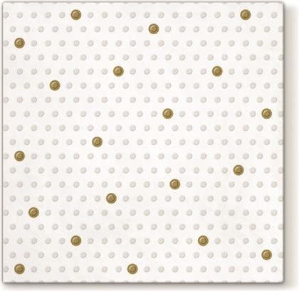 Салфетки для декупажа Paw Точки золотые на белом, 33x33см, 20шт SDL200009