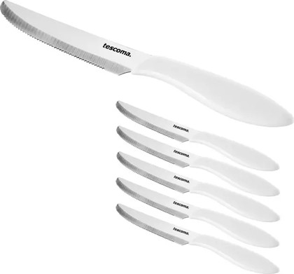 Нож столовый Tescoma Presto 12см, 6шт, белый 863054.11