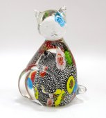 Фигурка стеклянная Top Art Studio Серебряный котёнок 7x11.5см ZB2640-AG