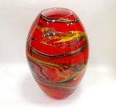Ваза Top Art Studio из цветного стекла 30см ZB2198-TA