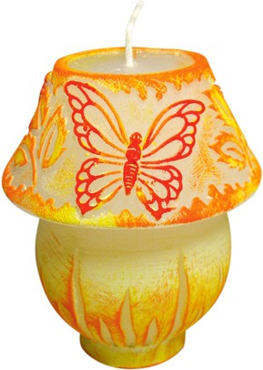 Свеча декоративная Bartek Candles Лампа с бабочками, с подсветкой, 11см 177123