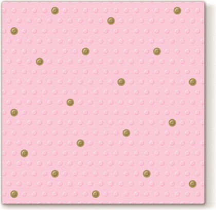 Салфетки для декупажа Paw Точки золотые на розовом, 33x33см, 20шт SDL200049