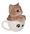 Статуэтка Art Atelier Котёнок в чашке 13x12.8x14.6см, полистоун HA2405-A