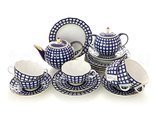 Сервиз чайный ИФЗ Тюльпан Кобальтовая клетка, 20 предметов, фарфор 81.15116.01.1