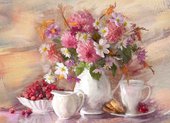 Подставки под тарелки на стол Top Art Studio Летний чай 40х29см, 4шт, пробка GD2525-TA