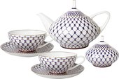 Сервиз чайный ИФЗ Купольная Кобальтовая сетка, 14 предметов, костяной фарфор 81.21513.00.1