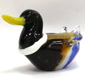 Фигурка стеклянная Утка жемчужная 12x7x9.5см Top Art Studio ZB1546-TA