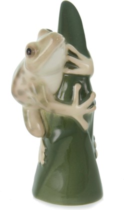 Скульптура ИФЗ Лягушка мраморная на листике, фарфор 82.63981.00.1