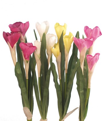 Цветок искусственный Крокус 3 головки, микс, 36см Floralsilk 11090ASS