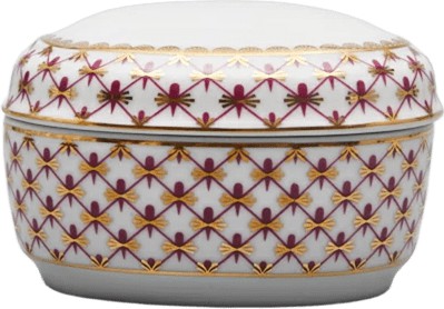 Туалетная коробочка ИФЗ Овальная, Сетка-блюз 2, фарфор 80.92420.00.1