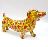 Копилка Pomme-Pidou Такса Ted жёлтая в сердечках 148-00014/5