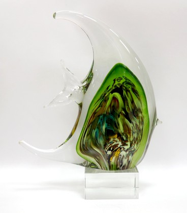 Фигурка стеклянная Top Art Studio Зелёная скалярия, 22x26см ZB1969-TA