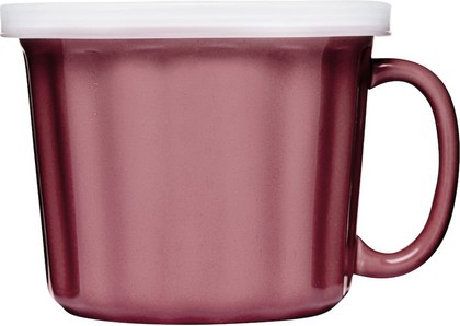 Кружка для супа SagaForm Kitchen с крышкой 500мл, розовая 5017305
