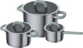 Набор посуды Omoikiri Takara Set OL, 3 предмета, нержавеющая сталь, olive оливковый 4991118