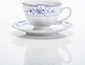 Чайная пара Синий ситец, 250мл Porcelaine Czech Gold Hands LUISA218WS250х1
