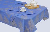 Скатерть Белорусский лён Касандра 150x250 голубая 11c423/150x250/314/1