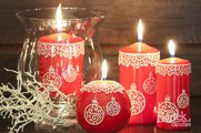 Свеча декоративная Bartek Candles Новогодние игрушки, колонна 6х13см 150011