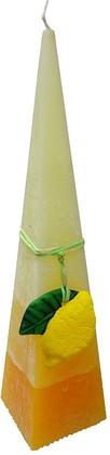 Свеча декоративная Bartek Candles Спелые фрукты, пирамида, 8х8х33см 168033