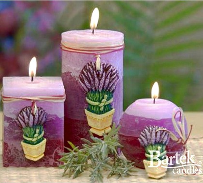 Bartek Candles RUSTIC LAVENDER Свеча "Лаванда" - образ коллекции A, блок 70х70х90мм, артикул 5907602656022