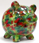 Копилка Свинья PEGGY зелёная с бабочками Pomme-Pidou 148-00025/1