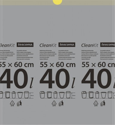Мешки для мусора Tescoma Clean Kit, с завязками 40л, 15шт 900690.00