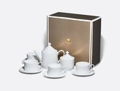 Сервиз чайный ИФЗ Идиллия, Жемчужная сетка, 10 предметов, 4 персоны, костяной фарфор, подарочная упаковка 81.34970.00.1