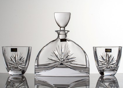 Набор для виски Crystalite Bohemia Нэмо Машле Бант графин 700мл, 2 стакана 320мл 99999/9/17131/128