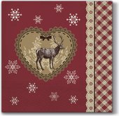Салфетки Любить Рождество 33x33см, 20шт, 3-сл. Paw SDL097500