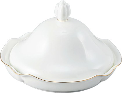 Маслёнка ИФЗ Наташа, Золотая лента, 15.3x10см, костяной фарфор 80.05672.00.1